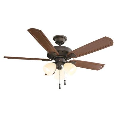Tucson 48 in. Oil Rubbed Bronze Indoor/Outdoor Ceiling Fan with Shatter Resistant Light Shades